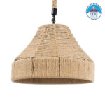 GLOBOSTAR® DOGMA 01609 Boho Κρεμαστό Φωτιστικό Οροφής με Ντουί 1 x E27 AC 220-240V IP20 - Μπεζ - Μ38 x Π38 x Υ28cm