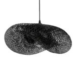 GLOBOSTAR® MEXICO 02201 Boho Κρεμαστό Φωτιστικό Οροφής με Ντουί 1 x E27 AC 220-240V IP20 - Μαύρο - Μ65 x Π45 x Υ18cm