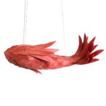 GLOBOSTAR® GOURAMI 02361 Μοντέρνο Κρεμαστό Φωτιστικό Οροφής με Ντουί 1 x E27 AC 220-240V IP20 - Κόκκινο - Μ100 x Π72 x Υ36cm - Image 5