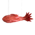 GLOBOSTAR® GOURAMI 02361 Μοντέρνο Κρεμαστό Φωτιστικό Οροφής με Ντουί 1 x E27 AC 220-240V IP20 - Κόκκινο - Μ100 x Π72 x Υ36cm - Image 6