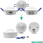 Χωνευτός ανιχνευτής κίνησης IR 400W 360° 8m IP44 λευκός - Image 4