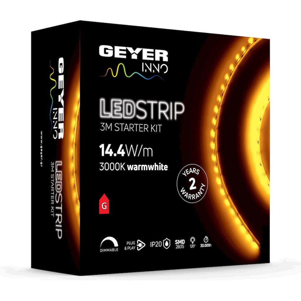 139268_0 LED Strip KIT 14.4W 12V 3000K IP20 3m + driver - Image 1