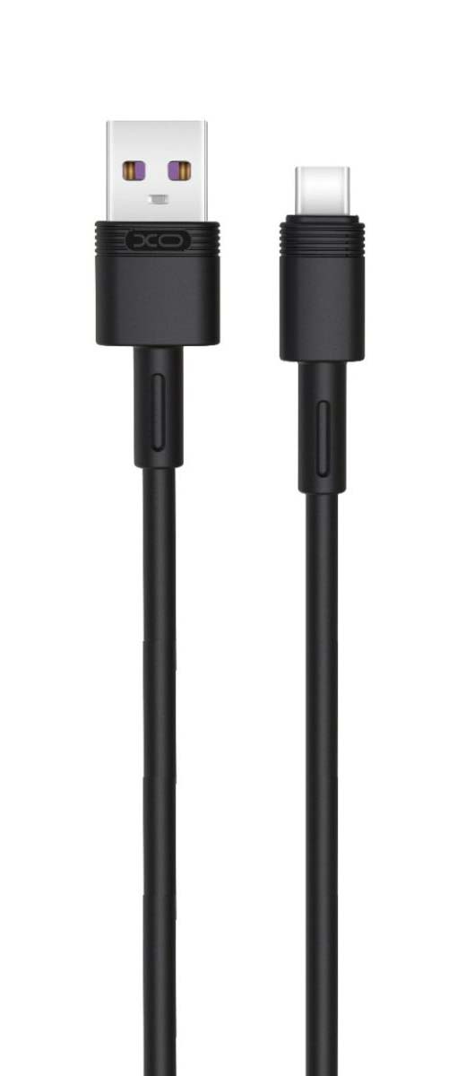 166cblack_1 XO NB-Q166 5A Καλώδιο Γρήγορης Φόρτισης για Type-C Μαύρο 1m - Image 1