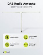 Goobay Κεραία Ραδιοφώνου για DAB/FM/AM 1,75μ Λευκό - Image 6
