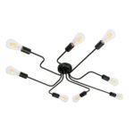 GLOBOSTAR® LIBERTA 00840 Μοντέρνο Φωτιστικό Οροφής με Ντουί 8 x E27 AC 220-240V IP20 - Μαύρο - Μ102 x Π72 x Υ10.5cm - Image 2