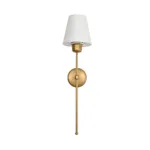 GLOBOSTAR® LING 204-0189 Μοντέρνο Φωτιστικό Τοίχου - Απλίκα με Ντουί 1 x E27 AC 220-240V IP20 - Χρυσό & Μπεζ - Μ14 x Π21 x Υ54cm - Image 3