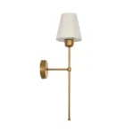 GLOBOSTAR® LING 204-0189 Μοντέρνο Φωτιστικό Τοίχου - Απλίκα με Ντουί 1 x E27 AC 220-240V IP20 - Χρυσό & Μπεζ - Μ14 x Π21 x Υ54cm - Image 4