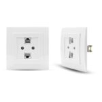 Λευκή πρίζα δικτύου RJ45-CAT6-RJ11 - Image 2