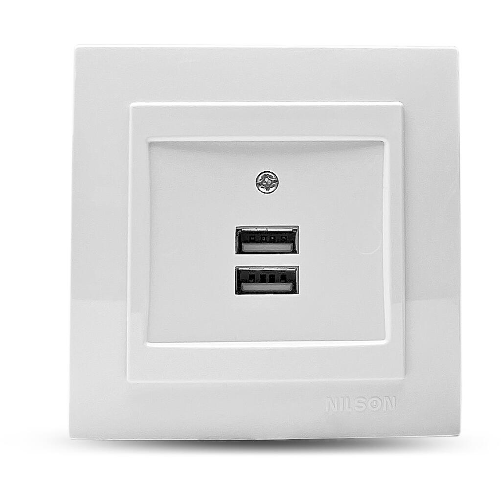 24111081_0 Λευκή πρίζα USB διπλή - Image 1
