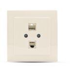 Μπέζ πρίζα δικτύου RJ45-CAT5-RJ11