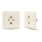 Μπέζ πρίζα δικτύου RJ45-CAT5-RJ11 - Image 2