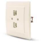 Μπέζ πρίζα δικτύου RJ45-CAT5-RJ11 - Image 3