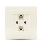 Μπέζ πρίζα δικτύου RJ45-CAT6-RJ11