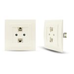 Μπέζ πρίζα δικτύου RJ45-CAT6-RJ11 - Image 2