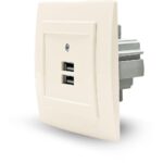 Μπέζ πρίζα USB διπλή - Image 3