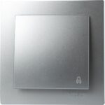 Ασημί μπουτόν κουδουνιού 12V-220V - Image 2