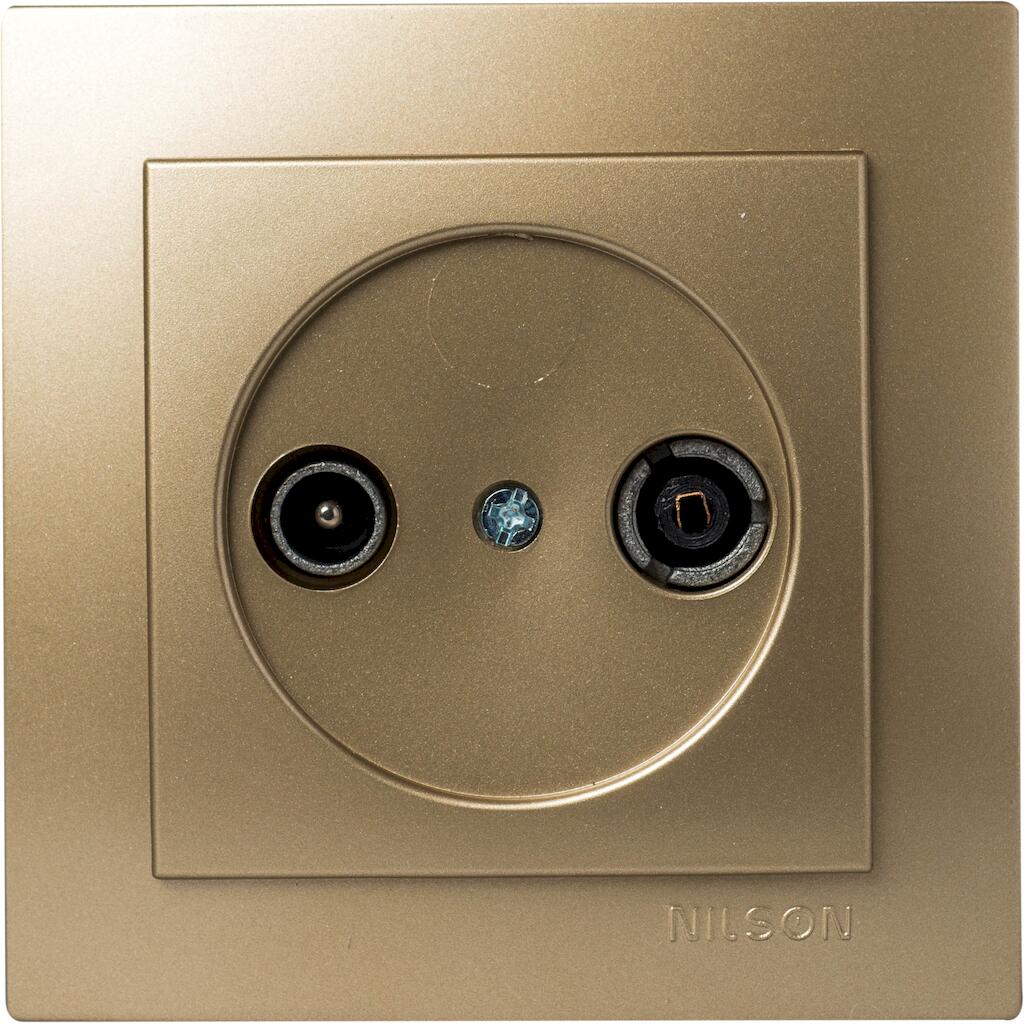 24151030_0 Σατινέ πρίζα TV-Radio διελεύσεως - Image 1