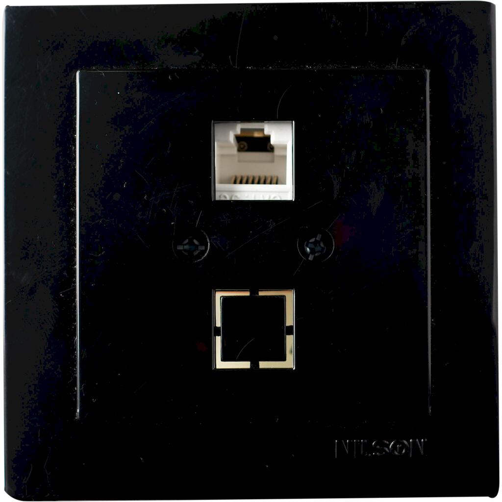24221044_0 Μαύρη πρίζα δικτύου CAT5 - Image 1