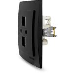 Μαύρη ματ πρίζα δικτύου CAT6 διπλή - Image 3