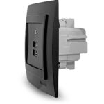 Μαύρη ματ πρίζα USB διπλή - Image 3