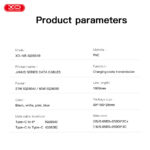 XO NB-Q265B PD 60W Type-C σε Type-C Μινιμαλιστικό Καλώδιο (Μαύρο) - Image 4