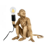 GLOBOSTAR® APES 01809 Μοντέρνο Επιτραπέζιο Φωτιστικό Πορτατίφ με Ντουί 1 x E27 AC 220-240V IP20 - Χρυσό - Μ30 x Π27 x Υ30cm - Image 2
