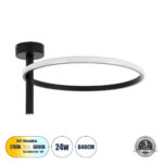 GLOBOSTAR® VERONA 61220 Μοντέρνο Φωτιστικό Οροφής LED 24W 2688lm 360° AC 220-240V IP20 Ρυθμιζόμενο Λευκό CCT με On/Off 2700K/4500K/6000K - Lumileds SMD Chip - Μαύρο Ματ - Μ40 x Π40 x Υ23cm - 3 Χρόνια Εγγύηση - Image 2