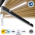 GLOBOSTAR® FELIX 61028-W Μοντέρνο Φωτιστικό Τοίχου - Απλίκα LED 54W 6500lm 120° AC 220-240V IP20 Ρυθμιζόμενο Λευκό CCT με On/Off 2700K/4500K/6000K - Lumileds SMD Chip - Μαύρο Ματ - Μ120 x Π3.5 x Υ7cm - 3 Χρόνια Εγγύηση