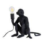 GLOBOSTAR® APES 01807 Μοντέρνο Επιτραπέζιο Φωτιστικό Πορτατίφ με Ντουί 1 x E27 AC 220-240V IP20 - Μαύρο - Μ30 x Π27 x Υ30cm - Image 2