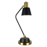 GLOBOSTAR® LETO 00834 Μοντέρνο Επιτραπέζιο Φωτιστικό Πορτατίφ με Ντουί 1 x E27 AC 220-240V IP20 - Μαύρο & Χρυσό - Μ30 x Π18 x Υ54cm - Image 2