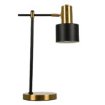 GLOBOSTAR® LETO 00835 Μοντέρνο Επιτραπέζιο Φωτιστικό Πορτατίφ με Ντουί 1 x E27 AC 220-240V IP20 - Μαύρο & Χρυσό - Μ18 x Π18 x Υ50.5cm - Image 2