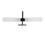 GLOBOSTAR® FLORA 60412 Μοντέρνο Φωτιστικό Τοίχου - Απλίκα Καθρέπτη Μπάνιου με Ντουί 2 x G9 AC 220-240V IP44 - Μαύρο Ματ - Μ31 x Π13 x Υ12cm - Image 2