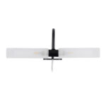 GLOBOSTAR® FLORA 60412 Μοντέρνο Φωτιστικό Τοίχου - Απλίκα Καθρέπτη Μπάνιου με Ντουί 2 x G9 AC 220-240V IP44 - Μαύρο Ματ - Μ31 x Π13 x Υ12cm - Image 3