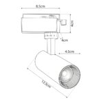 GLOBOSTAR® LUGANO 60804 Μονοφασικό Σποτ Ράγας LED 10W 1250lm 36° AC 220-240V IP20 Φυσικό Λευκό 4500K - Bridgelux COB Chip & TÜV SÜD Driver - Eurotrack 1PH - Μαύρο Ματ - Μ8.5 x Π5 x Υ18cm - 5 Χρόνια Εγγύηση - Image 5