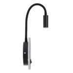 GLOBOSTAR® GOOSE 60883 Μοντέρνο Φωτιστικό Τοίχου - Απλίκα Ξενοδοχείου Reading Light με Φορτιστή USB 3A LED 6W 600lm 36° & 360° AC 220-240V IP20 Φυσικό Λευκό 4500K - CREE XPE & Lumileds SMD Chip & TÜV SÜD Driver - Μαύρο Ματ - Μ15.5 x Π15 x Υ30.5cm - 3 Χρόνια Εγγύηση - Image 6
