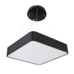 GLOBOSTAR® KAMALA 61206-P Μοντέρνο Κρεμαστό Φωτιστικό Οροφής LED 67W 7705lm 120° AC 220-240V IP20 Ρυθμιζόμενο Λευκό CCT με Χειριστήριο από 2700K έως 6000K Dimmable - Lumileds SMD Chip - Μαύρο Ματ - Μ40 x Π40 x Υ8cm - 3 Χρόνια Εγγύηση - Image 3