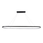 GLOBOSTAR® BOLIVAR 61271 Μοντέρνο Κρεμαστό Φωτιστικό Οροφής LED 54W 6210lm 360° AC 220-240V IP20 Ρυθμιζόμενο Λευκό CCT με Χειριστήριο από 2700K έως 6000K Dimmable - Lumileds SMD Chip - Μαύρο Ματ - Μ120 x Π30 x Υ2cm - 3 Χρόνια Εγγύηση - Image 4