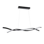 GLOBOSTAR® MORALES 61275 Μοντέρνο Κρεμαστό Φωτιστικό Οροφής LED 54W 6048lm 300° AC 220-240V IP20 Ρυθμιζόμενο Λευκό CCT με Χειριστήριο από 2700K έως 6000K Dimmable - Lumileds SMD Chip - Μαύρο Ματ - Μ90 x Π14 x Υ14cm - 3 Χρόνια Εγγύηση - Image 3