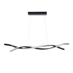 GLOBOSTAR® MORALES 61275 Μοντέρνο Κρεμαστό Φωτιστικό Οροφής LED 54W 6048lm 300° AC 220-240V IP20 Ρυθμιζόμενο Λευκό CCT με Χειριστήριο από 2700K έως 6000K Dimmable - Lumileds SMD Chip - Μαύρο Ματ - Μ90 x Π14 x Υ14cm - 3 Χρόνια Εγγύηση - Image 4