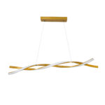 GLOBOSTAR® MORALES 61278 Μοντέρνο Κρεμαστό Φωτιστικό Οροφής LED 54W 6048lm 300° AC 220-240V IP20 Ρυθμιζόμενο Λευκό CCT με Χειριστήριο από 2700K έως 6000K Dimmable - Lumileds SMD Chip - Σατινέ Χρυσό Βούρτσας - Μ90 x Π14 x Υ14cm - 3 Χρόνια Εγγύηση - Image 4