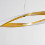 GLOBOSTAR® MORALES 61278 Μοντέρνο Κρεμαστό Φωτιστικό Οροφής LED 54W 6048lm 300° AC 220-240V IP20 Ρυθμιζόμενο Λευκό CCT με Χειριστήριο από 2700K έως 6000K Dimmable - Lumileds SMD Chip - Σατινέ Χρυσό Βούρτσας - Μ90 x Π14 x Υ14cm - 3 Χρόνια Εγγύηση - Image 5