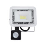 GLOBOSTAR® AURORA 61438 Προβολέας με Ανιχνευτή PIR / Αισθητήρα Κίνησης LED 20W 2500lm 120° AC 220-240V Αδιάβροχο IP67 Ψυχρό Λευκό 6000K - Lumileds SMD Chip - TÜV Rheinland Certified - Λευκό Ματ - Μ12 x Π5 x Υ14.5cm - 3 Χρόνια Εγγύηση - Image 3