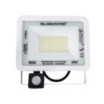 GLOBOSTAR® AURORA 61442 Προβολέας με Ανιχνευτή PIR / Αισθητήρα Κίνησης LED 50W 6250lm 120° AC 220-240V Αδιάβροχο IP67 Ψυχρό Λευκό 6000K - Lumileds SMD Chip - TÜV Rheinland Certified - Λευκό Ματ - Μ21 x Π5 x Υ21cm - 3 Χρόνια Εγγύηση - Image 3