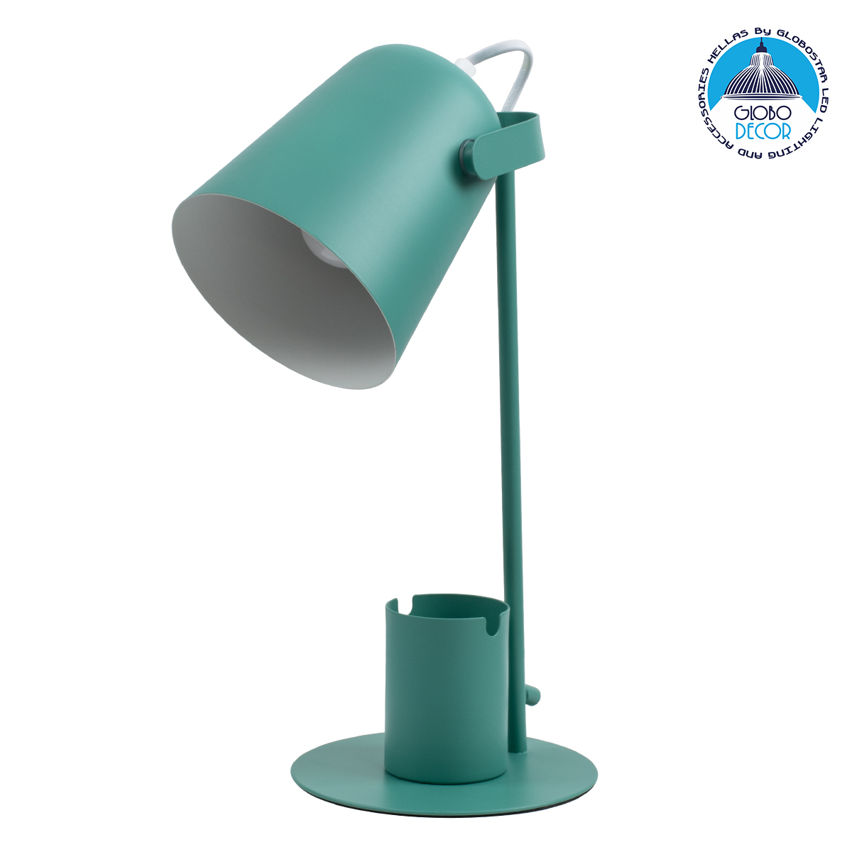 61566_1 GLOBOSTAR® PENCASE 61566 Μοντέρνο Επιτραπέζιο Φωτιστικό Πορτατίφ με Ντουί 1 x E27 AC 220-240V IP20 - Πράσινο - Μ12 x Π15 x Υ38cm - Image 1