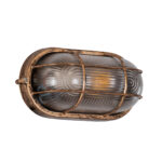 GLOBOSTAR® BOATLIGHT 61584 Vintage Φωτιστικό Καραβοχελώνα Τοίχου & Οροφής με Ντουί 1 x E27 AC 220-240V Αδιάβροχο IP65 - Χάλκινο Εφέ Σκουριάς Ματ - Μ21 x Π10.4 x Υ9cm - Image 3