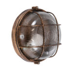GLOBOSTAR® BOATLIGHT 61587 Vintage Φωτιστικό Καραβοχελώνα Τοίχου & Οροφής με Ντουί 1 x E27 AC 220-240V Αδιάβροχο IP65 - Χάλκινο Εφέ Σκουριάς Ματ - Μ17.5 x Π17.5 x Υ9cm - Image 3