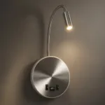 GLOBOSTAR® GOOSE 61696 Μοντέρνο Φωτιστικό Τοίχου - Απλίκα Ξενοδοχείου Reading Light με Φορτιστή USB 3A LED 6W 540lm 36° & 360° AC 220-240V IP20 Θερμό Λευκό 2700K - CREE XPE & Lumileds SMD Chip - Νίκελ Βούρτσας - Μ15.5 x Π15 x Υ30.5cm - 3 Χρόνια Εγγύηση - Image 2