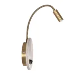 GLOBOSTAR® GOOSE 61697 Μοντέρνο Φωτιστικό Τοίχου - Απλίκα Ξενοδοχείου Reading Light με Φορτιστή USB 3A LED 6W 540lm 36° & 360° AC 220-240V IP20 Θερμό Λευκό 2700K - CREE XPE & Lumileds SMD Chip - Χρυσό Βούρτσας - Μ15.5 x Π15 x Υ30.5cm - 3 Χρόνια Εγγύηση - Image 4