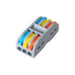 GloboStar® FAST-CONNECT 69912 Τριπλή Κλέμα Ταχείας Σύνδεσης & Διακλάδωσης Καλωδίων - 3 x Είσοδοι & 3 x Έξοδοι με Συμβατή Διατομή Καλωδίων 0.08mm² έως 2.5mm² - 250V/4KV 32A Max IP20 - Γκρι - Μ4 x Π4 x Υ1.5cm - Πακέτο 5 Τεμαχίων - Image 2