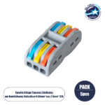 GloboStar® FAST-CONNECT 69912 Τριπλή Κλέμα Ταχείας Σύνδεσης & Διακλάδωσης Καλωδίων - 3 x Είσοδοι & 3 x Έξοδοι με Συμβατή Διατομή Καλωδίων 0.08mm² έως 2.5mm² - 250V/4KV 32A Max IP20 - Γκρι - Μ4 x Π4 x Υ1.5cm - Πακέτο 5 Τεμαχίων